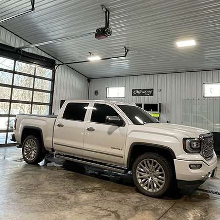 Vehicle with blacked out tint