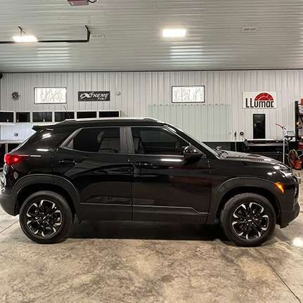 Car in the shop getting window tint