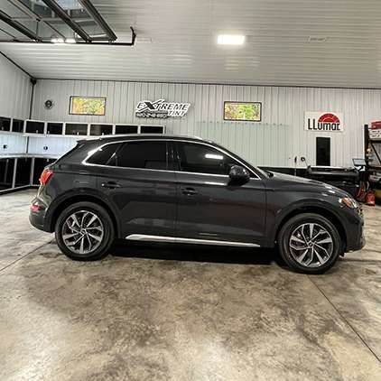 Car with dark window tint